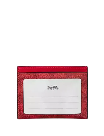 Coach Slim Id Card Case In Signature Canvas Bold Red