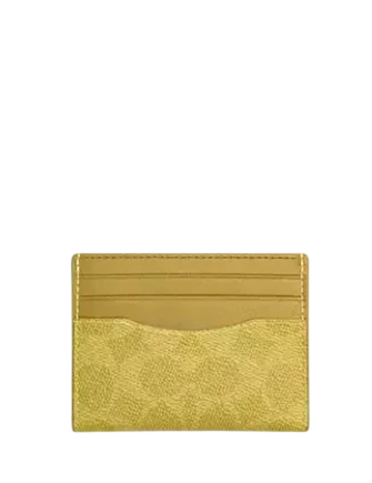 Coach Slim Id Card Case In Signature Canvas Light Citron