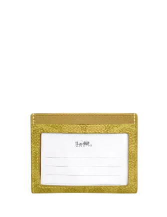 Coach Slim Id Card Case In Signature Canvas Light Citron