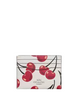 Coach Slim Id Card Case With Cherry Print Chalk