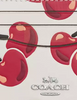 Coach Slim Id Card Case With Cherry Print Chalk