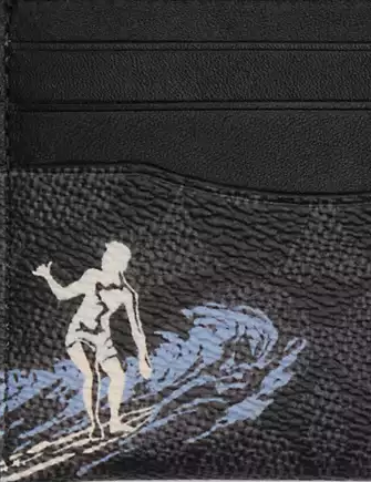 Coach Slim Id Card Case With Surf Print  Charcoal 