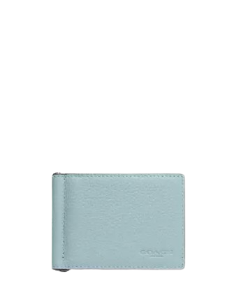 Coach Slim Money Clip Billfold Wallet Light Blue