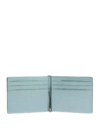 Coach Slim Money Clip Billfold Wallet Light Blue
