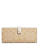 Coach Slim Wallet In Signature Canvas Light Khaki Chalk