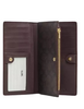 Coach Slim Zip Wallet In Colorblock Signature Canvas Walnut Bold Red