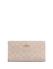 Coach Slim Zip Wallet In Signature Canvas Sand Chalk