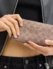Coach Slim Zip Wallet In Signature Canvas Tan Brown