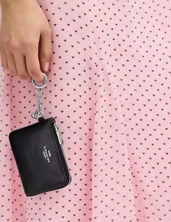 Coach Small Corner Zip Wallet Black