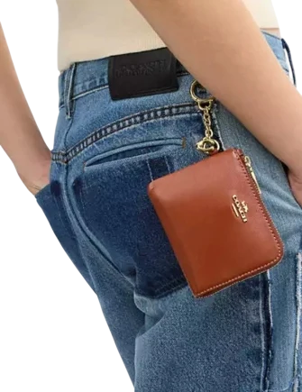 Coach Small Corner Zip Wallet Cinnamon