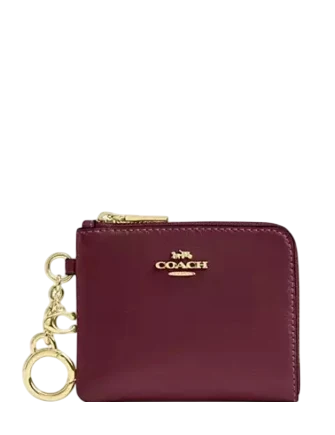 Coach Small Corner Zip Wallet Dark Cherry