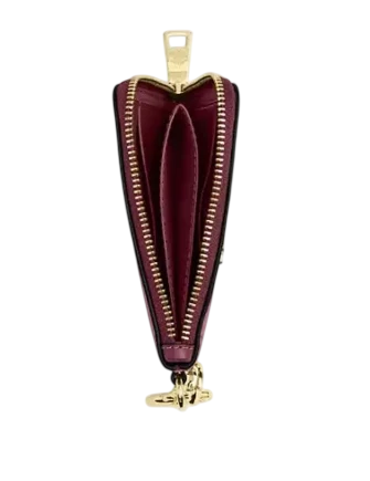 Coach Small Corner Zip Wallet Dark Cherry