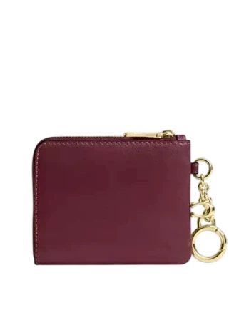 Coach Small Corner Zip Wallet Dark Cherry