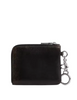 Coach Small Corner Zip Wallet In Loved Leather Black Brown