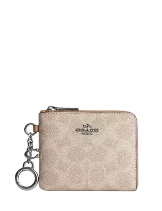 Coach Small Corner Zip Wallet In Signature Canvas