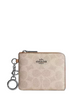 Coach Small Corner Zip Wallet In Signature Canvas Sand Taupe
