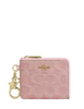 Coach Small Corner Zip Wallet In Signature Denim With Charms Light Pink
