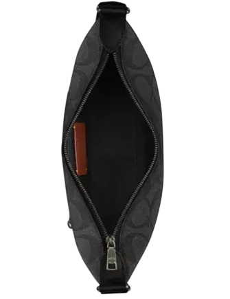 Coach Small Finn Crossbody Bag With Pouch In Maxi Signature Canvas Charcoal Black