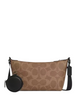 Coach Small Finn Crossbody Bag With Pouch In Maxi Signature Canvas Tan Black