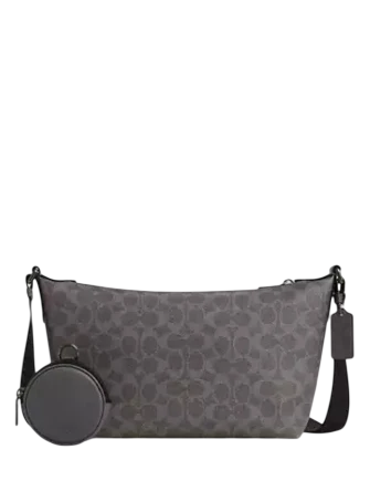 Coach Small Finn Crossbody Bag With Pouch In Signature Canvas Grey Charcoal 