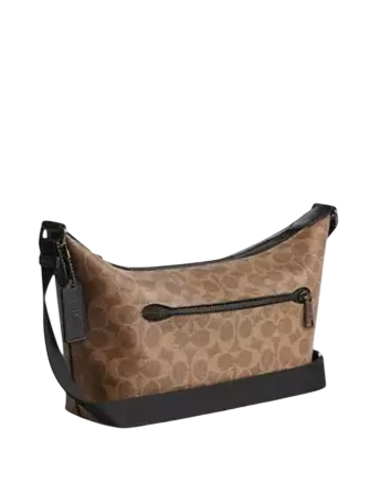 Coach Small Finn Crossbody Bag With Pouch In Signature Canvas Tan Black