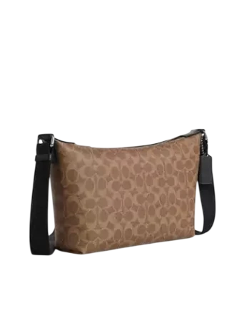 Coach Small Finn Crossbody Bag With Pouch In Signature Canvas Tan Black
