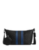 Coach Small Finn Crossbody Bag With Pouch In Signature Canvas With Varsity Stripe Black
