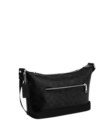 Coach Small Finn Crossbody Bag With Pouch In Signature Canvas With Varsity Stripe Black
