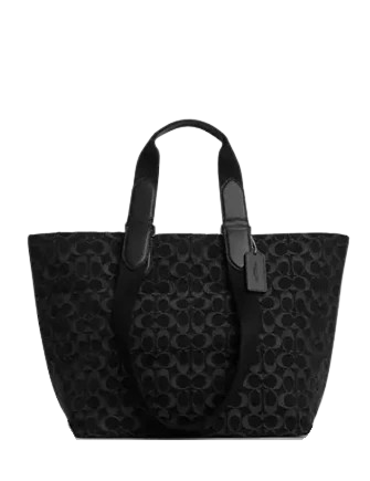 Coach Small Tour Tote Bag In Signature Denim Black