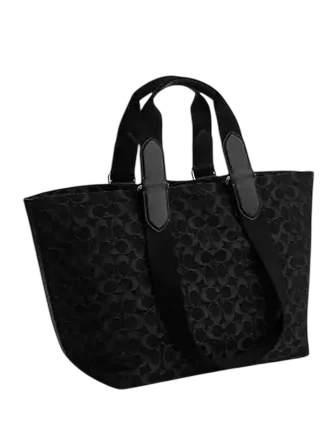 Coach Small Tour Tote Bag In Signature Denim Black