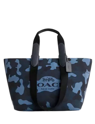 Coach Small Tour Tote Bag With Camo Print Blue
