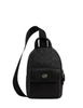 Coach Small Turnlock Sling Pack In Signature Canvas Charcoal Black