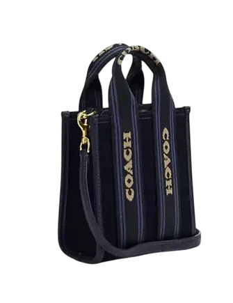 Coach Smith Mini Tote Bag In Regenerative Cotton Dark Denim