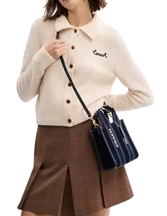 Coach Smith Mini Tote Bag In Regenerative Cotton Dark Denim