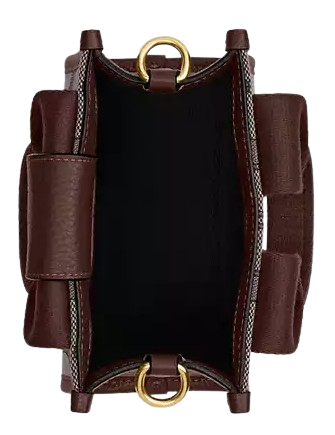 Coach Smith Mini Tote Bag In Signature Jacquard Oak Maple