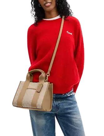 Coach Smith Tote Bag 24 In Signature Jacquard Light Khaki 