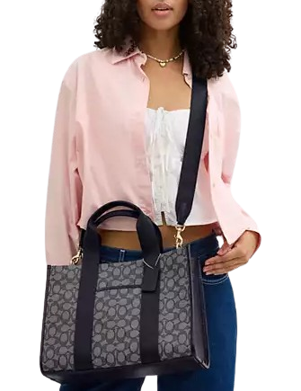 Coach Smith Tote Bag In Signature Jacquard Midnight Navy