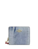 Coach Snap Wallet In Loved Denim With Charm Light Indigo