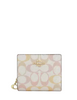 Coach Snap Wallet In Pretty Signature Canvas Chalk Pink