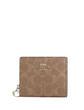 Coach Snap Wallet In Signature Canvas Tan Brown