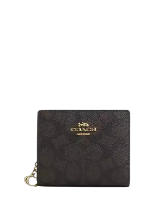 ◆COACH◆Snap Wallet In Signature Canvas Walnut Coach Snap Wallet In Signature Canvas | Brixton Baker