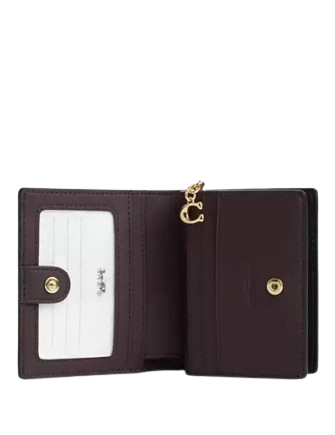 Coach Snap Wallet In Signature Canvas Walnut Brown