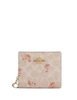 Coach Snap Wallet In Signature Canvas With Floral Print Sand