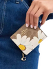 Coach Snap Wallet In Signature Canvas With Floral Print Tan