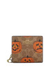 Coach Snap Wallet In Signature Canvas With Halloween Print Tan