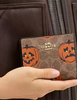 Coach Snap Wallet In Signature Canvas With Halloween Print Tan
