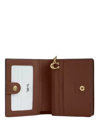 Coach Snap Wallet In Signature Canvas With Shell Print Sand