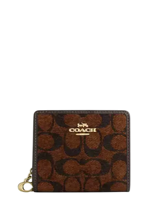Coach Snap Wallet In Signature Chenille Truffle