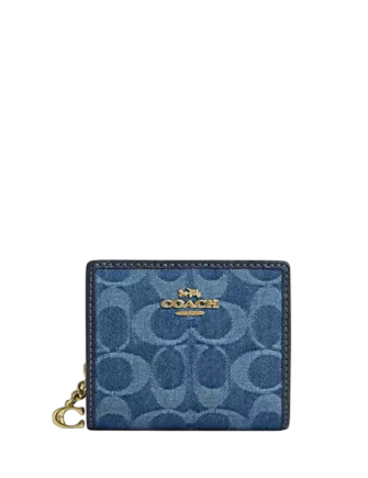 Coach Snap Wallet In Signature Denim