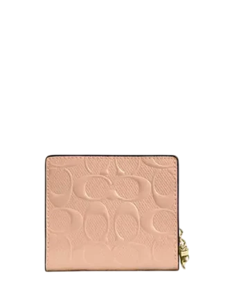 Coach Snap Wallet In Signature Leather With Charm Faded Blush